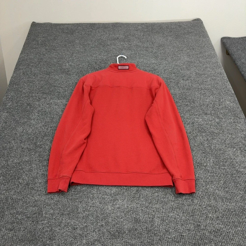 Vineyard Vines Pullover Mens S‎ Red Cotton Polyester Quarter Zip Preppy Casual
